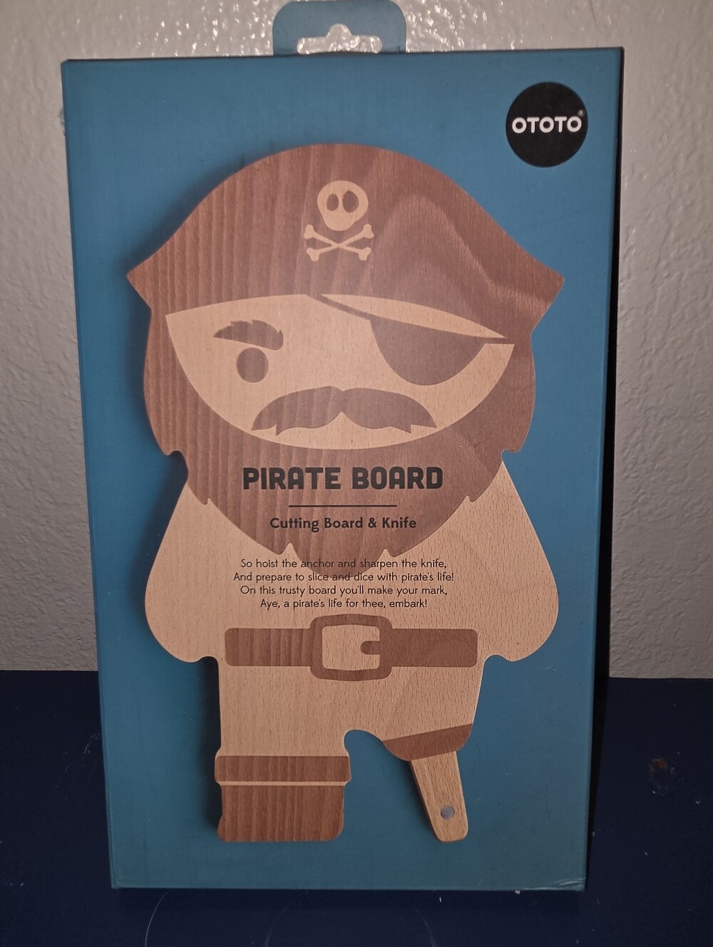 Pirate Board Kids Cutting Board & Knife - Brown